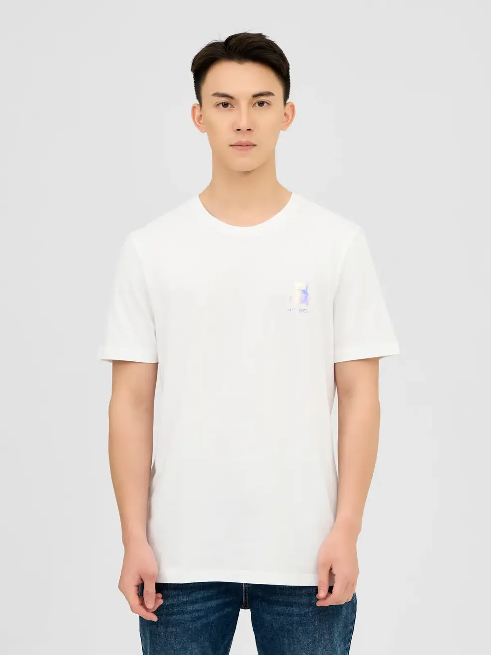 T-shirt Nam In Gấu Heybear 100% Cotton - Trắng 1 - M