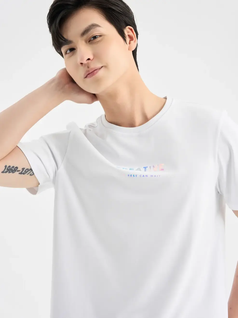 T-shirt Nam In Creative Bột Ngô - Trắng 1 - M