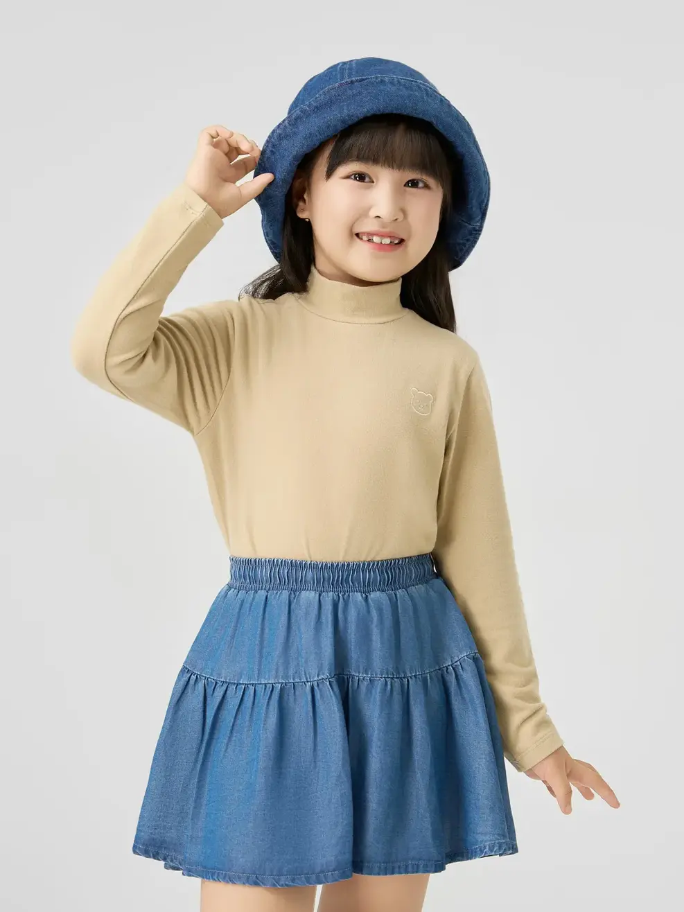 Áo Body Giữ Nhiệt Thêu Chú Gấu - Be 123 - 104