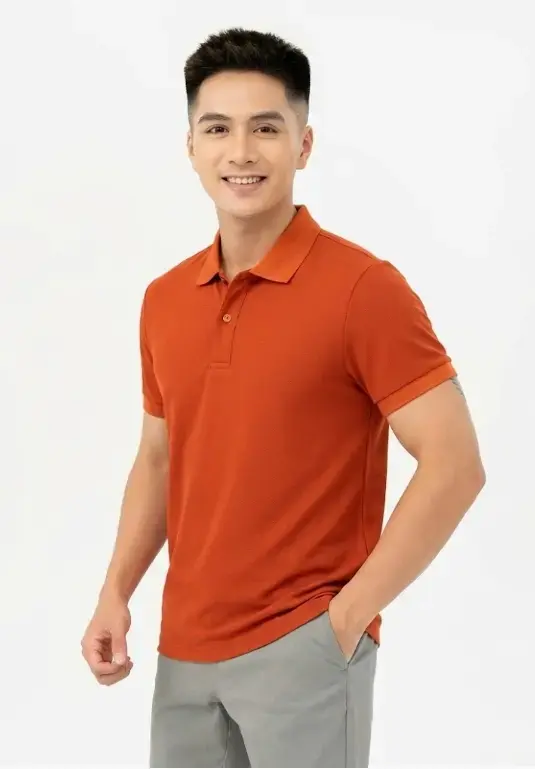 Áo Polo Cafe Dệt Tổ Ong Basic-APM6325 - Cam 040 - M
