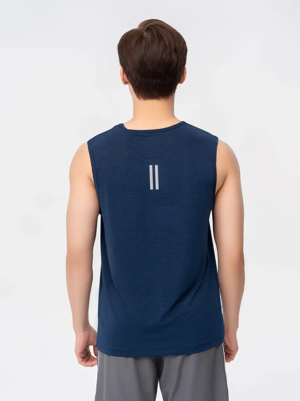 T-shirt Thể Thao Nam In 2 Kẻ Lưng - Xanh tím than - M