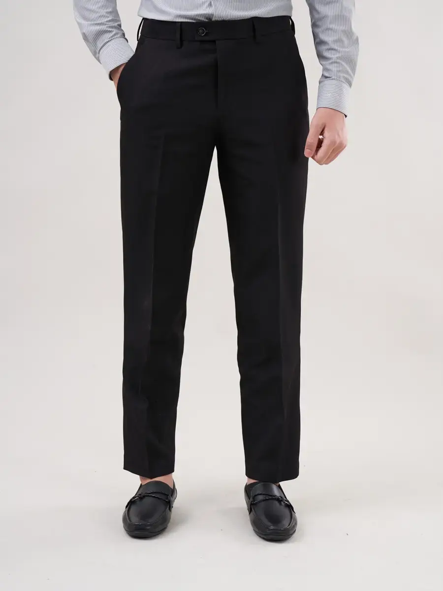 Quần âu nam classic bổ túi sườn - Đen - 2XL