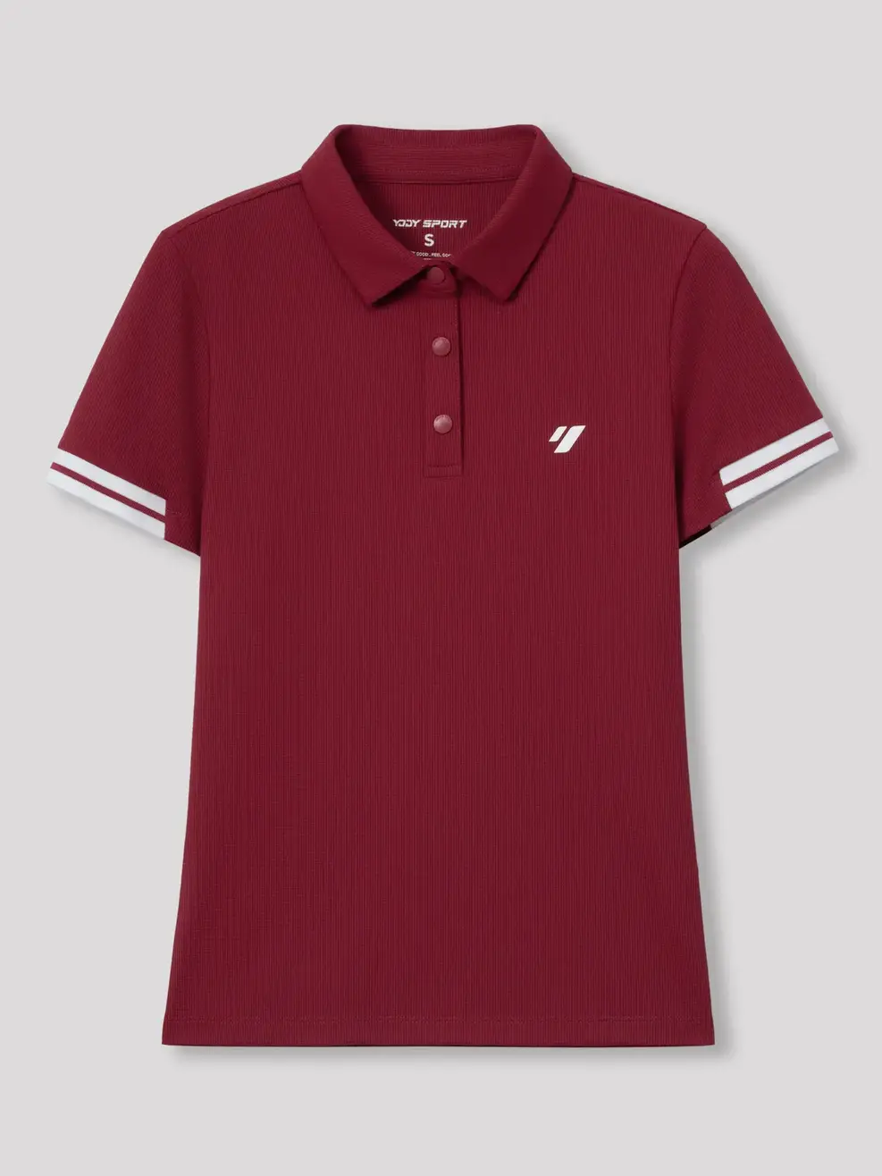 Áo Polo Nữ Thể Thao Phối Bo Tay - Màu đỏ 008 - XS