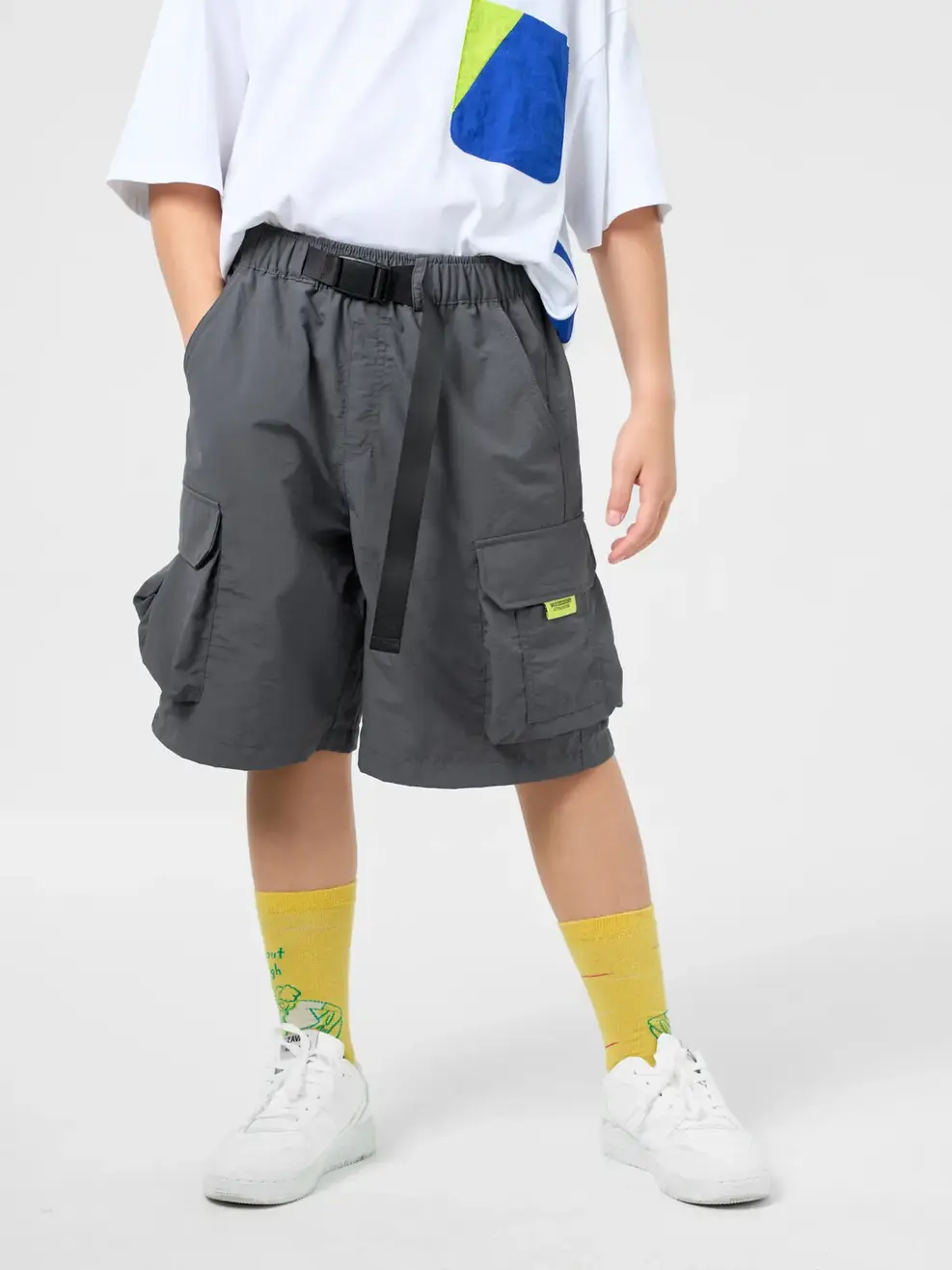 Quần Shorts Túi Hộp - Than chì 002 - 8-9