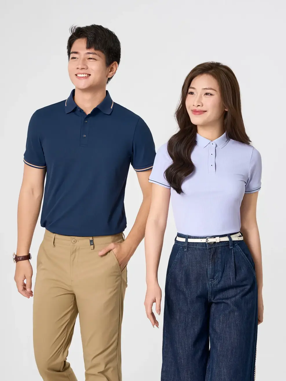 Áo Polo Vải Siêu Co Giãn Bo Cổ Dệt - Navy 005 - S