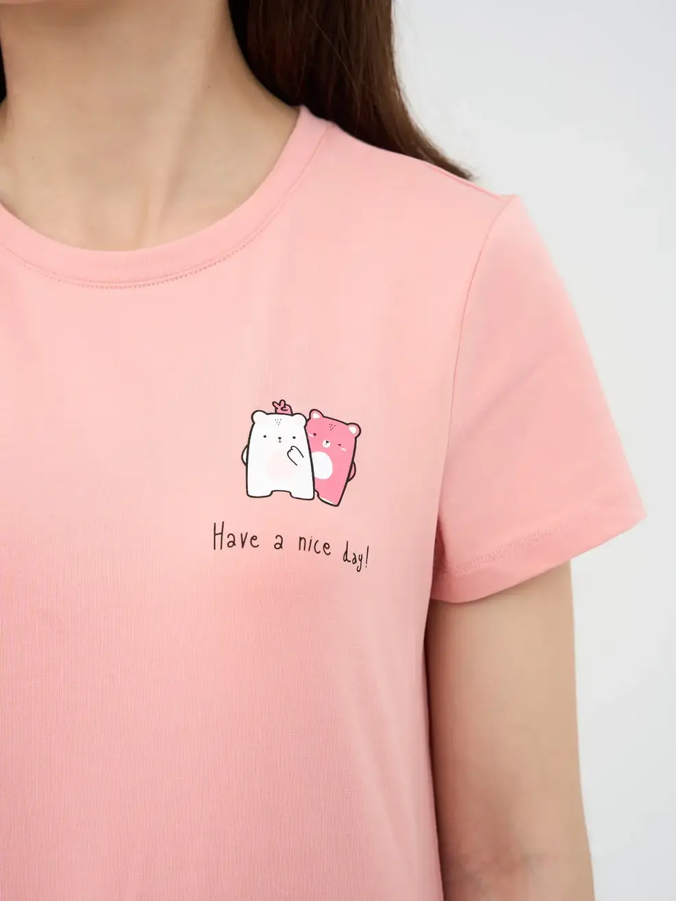 Đồ Bộ Nữ Lửng In Gấu Cotton 95/5 - Hồng - S