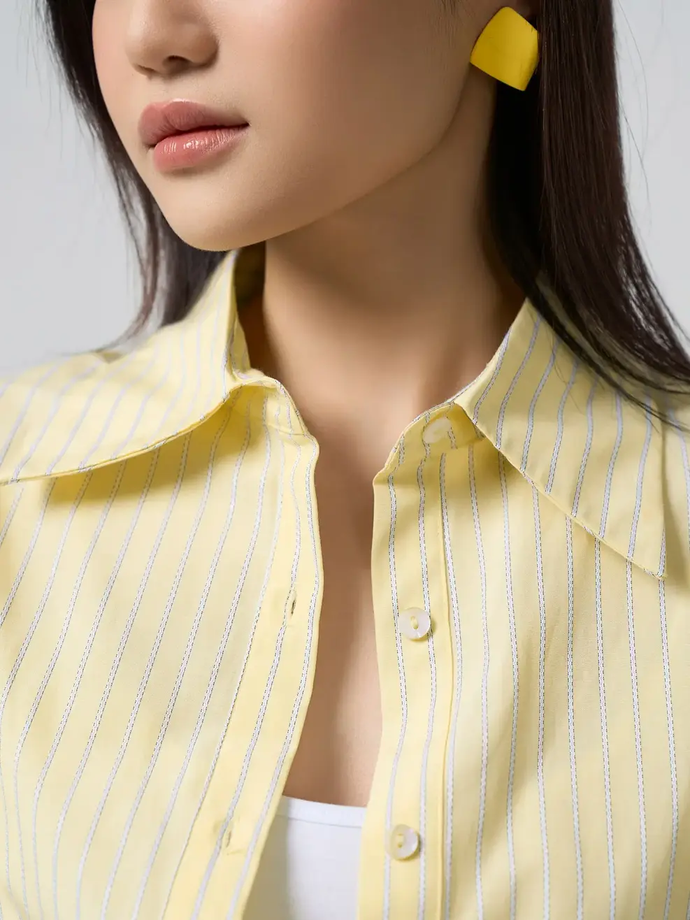 Áo Sơ Mi Kẻ Sọc Trẻ Trung - YELLOW STRIPES 025 - XS