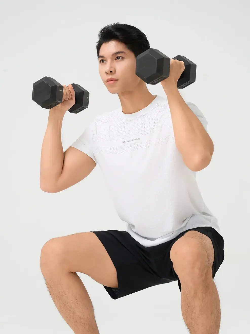 Bộ Đồ Nam Thể Thao In Họa Tiết - TRẮNG PHỐI ĐEN 55 - XL