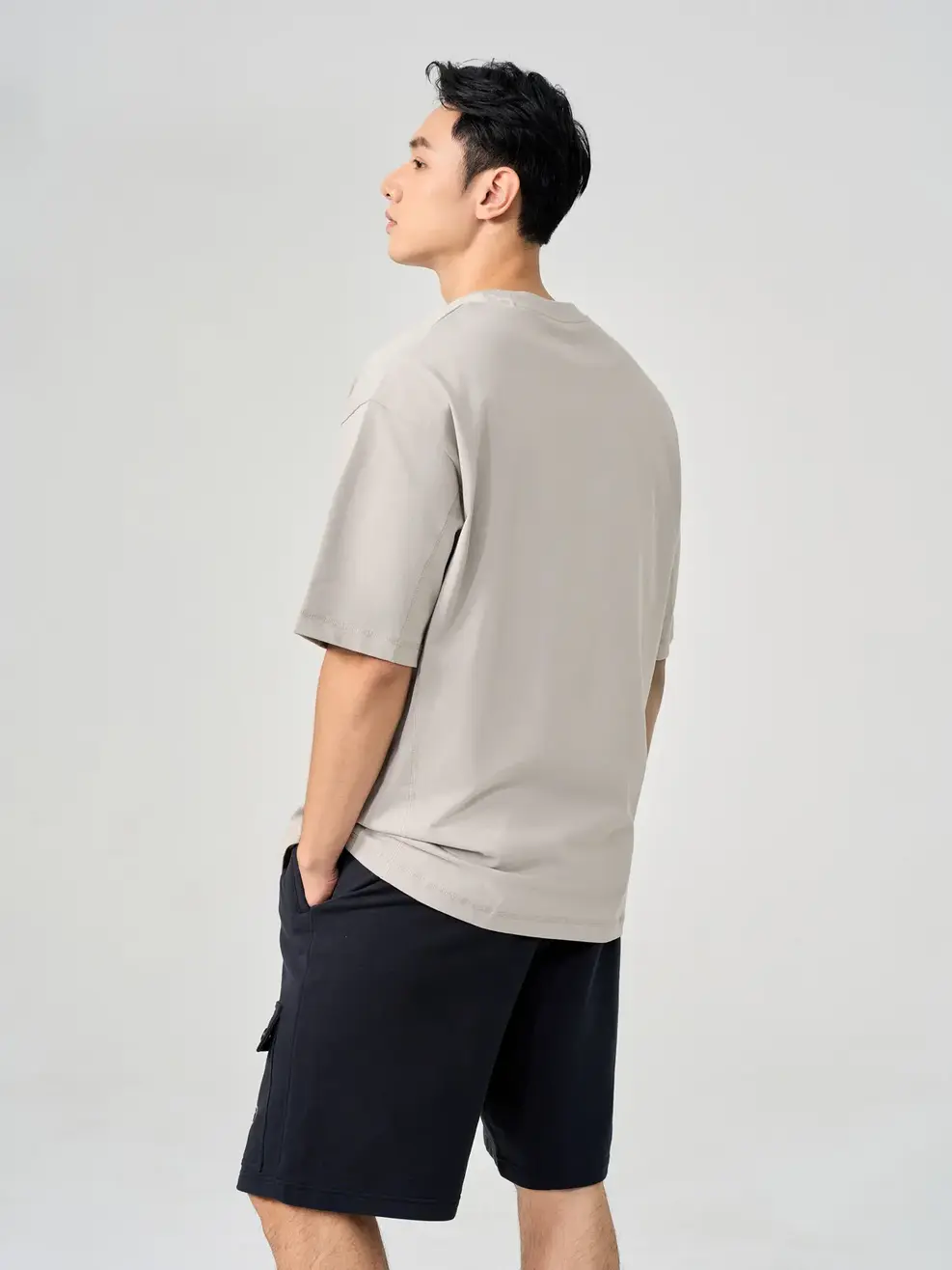 T-shirt Nam Relax Can Chỉ - Ghi nhạt - M