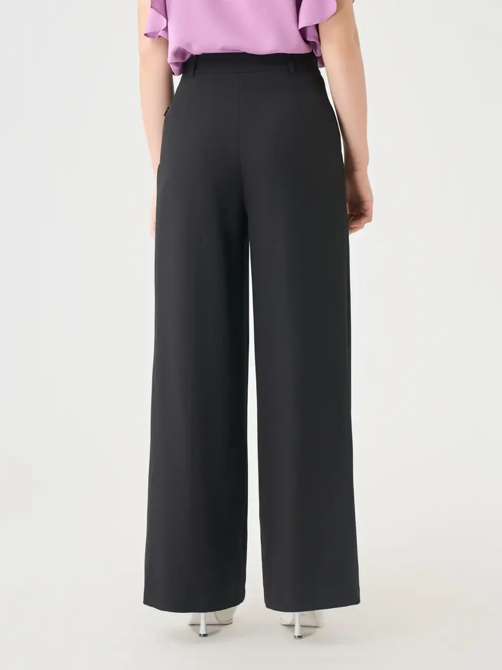 Quần Âu Nữ Dáng Suông Ly Túi Cơi Chéo - Đen - S