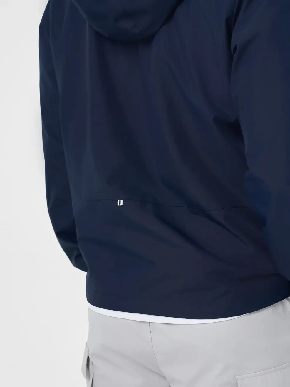 Áo Khoác Gió nam cơ bản phối dây dệt - Navy 001 - M