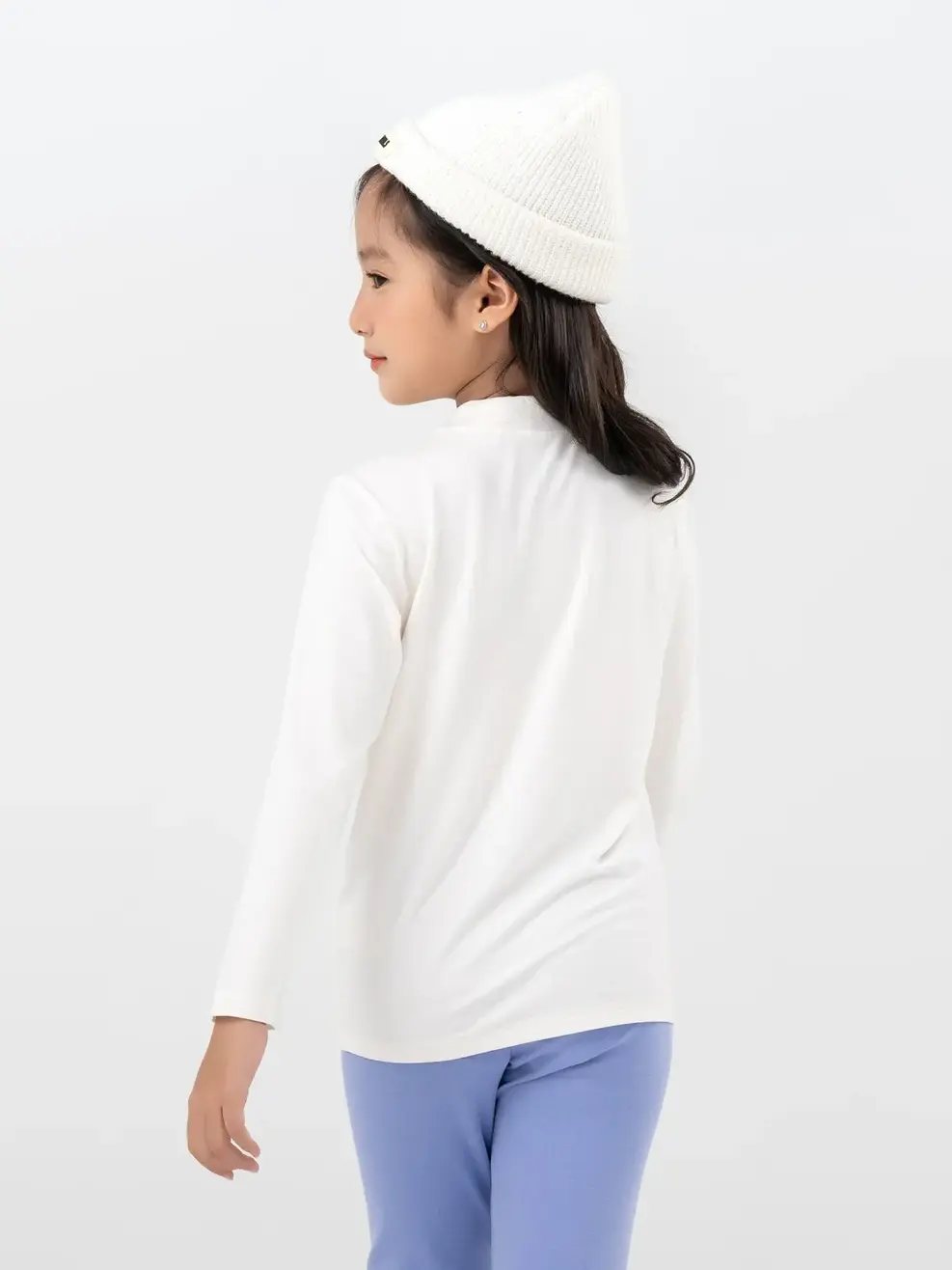 Áo Thun Trẻ Em Giữ Nhiệt Cổ 3cm - Trắng - 2