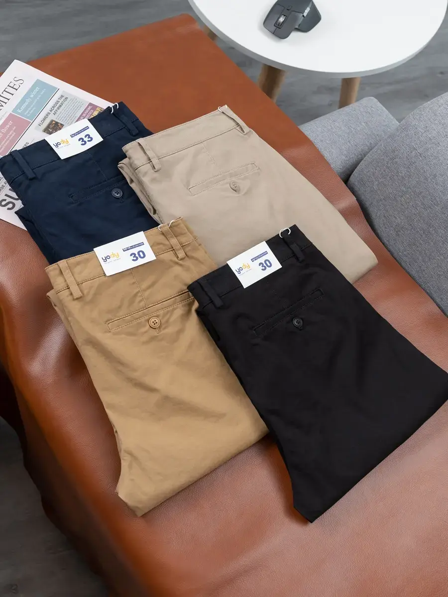 Quần kaki nam Regular - Đen - 29