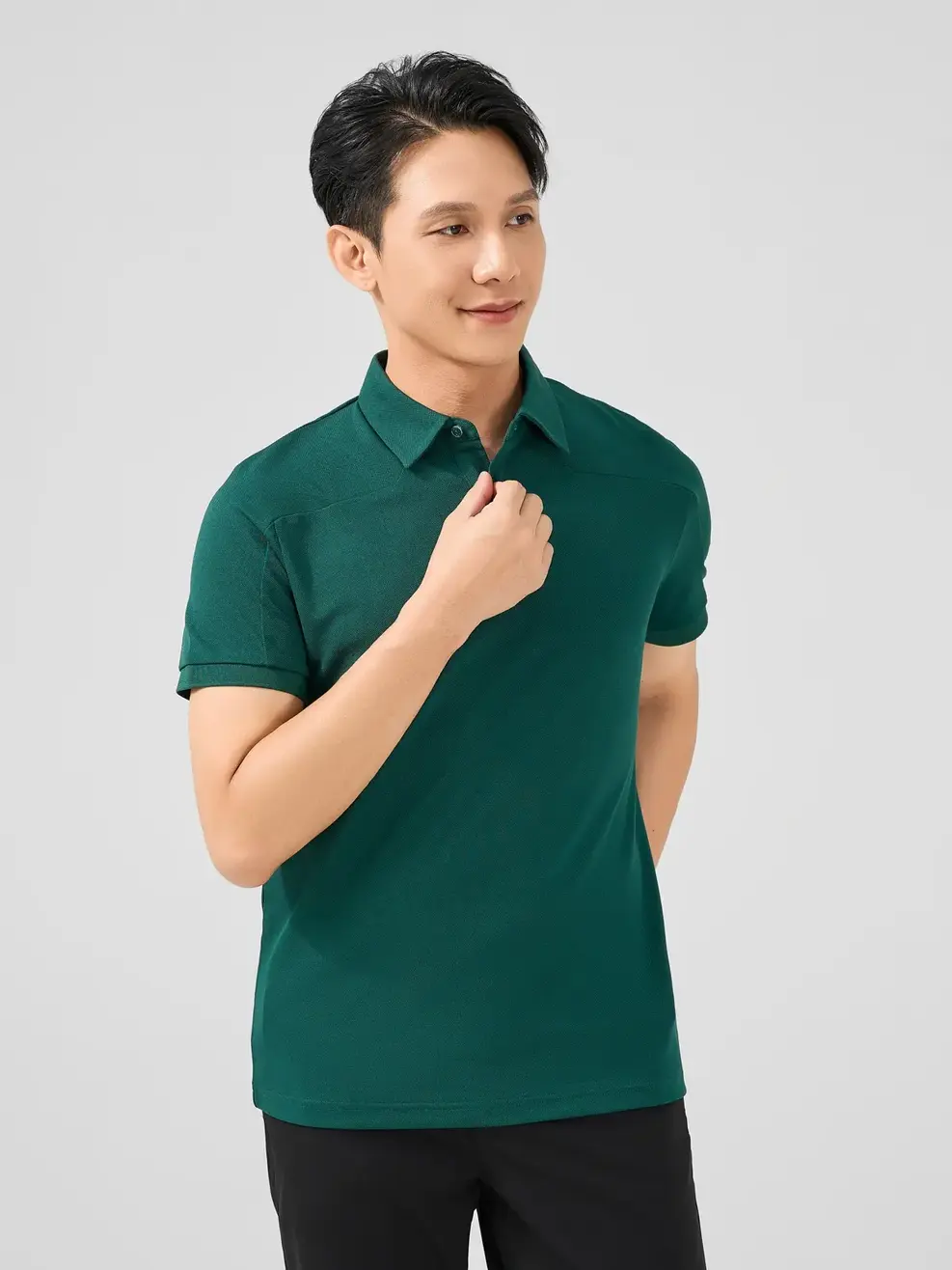 Polo Nam Bổ Thân  - Xanh rêu - M