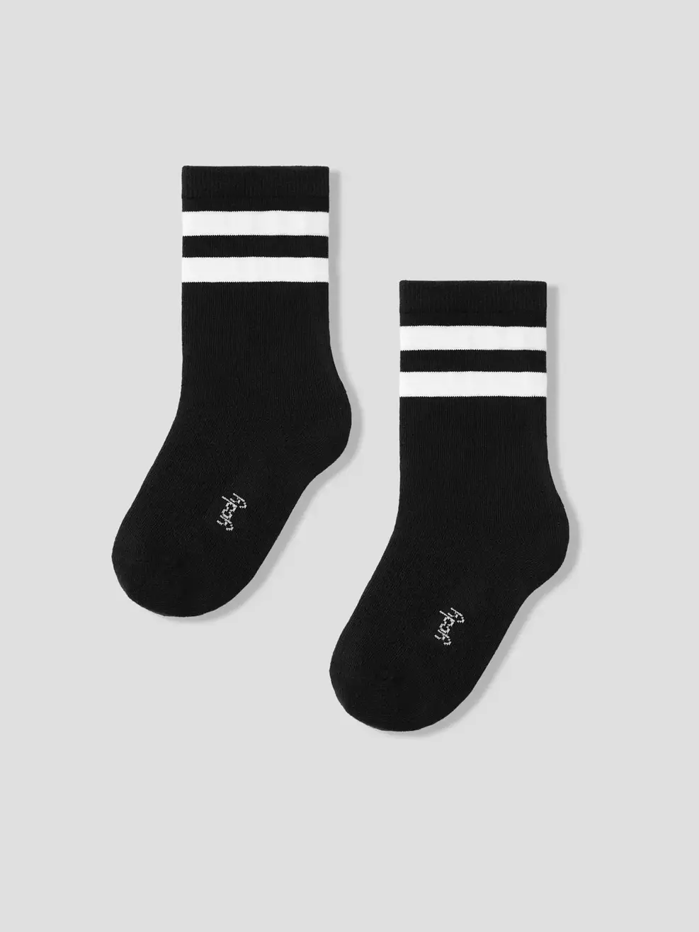 Tất Kid Cổ Cao Kẻ Combo 2 - ĐEN 002 - 2-3