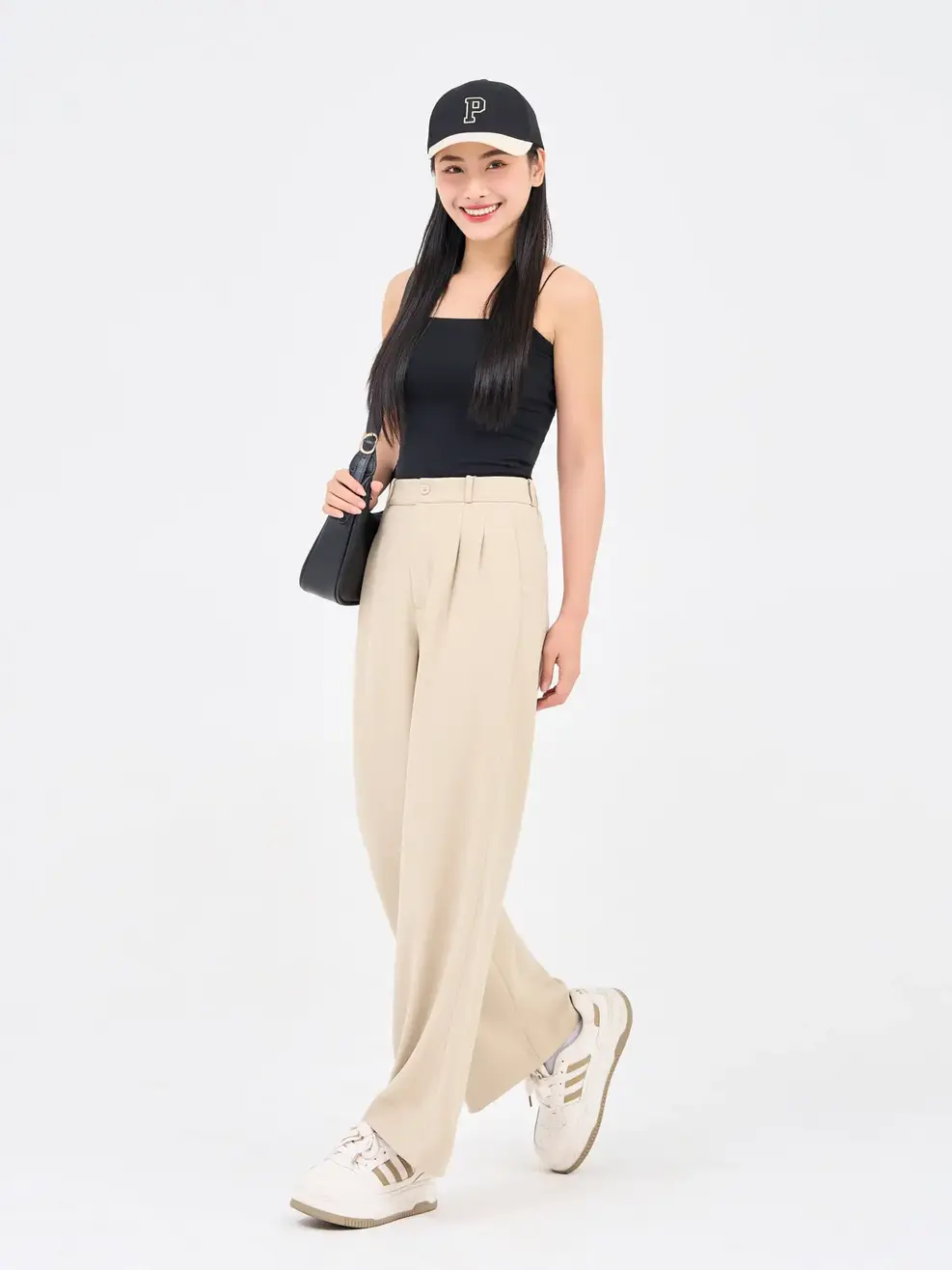 Quần Âu Nữ Dáng Suông Cơ Bản - Be - S