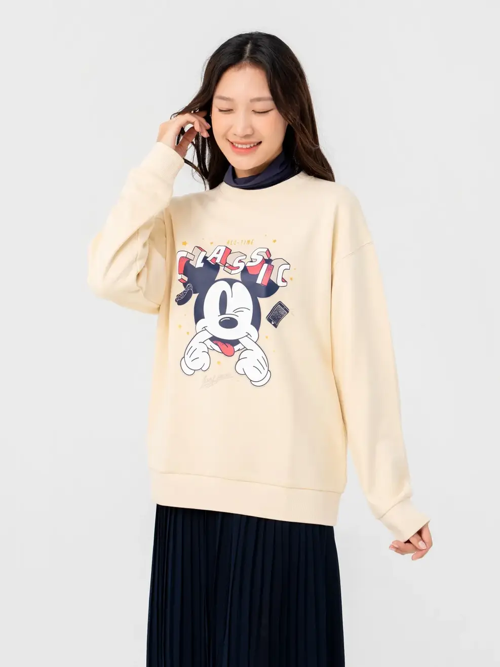 Áo Thu Đông Nữ Mickey - Be - S