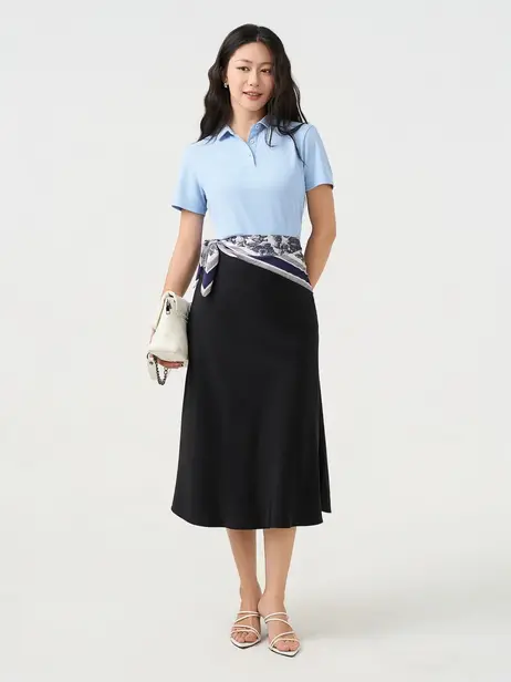 Áo Polo Nữ Regular Cổ Ép Có Xẻ Tà