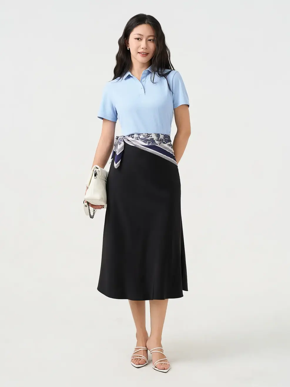 Áo Polo Nữ Regular Cổ Ép Có Xẻ Tà - XANH 012 - S
