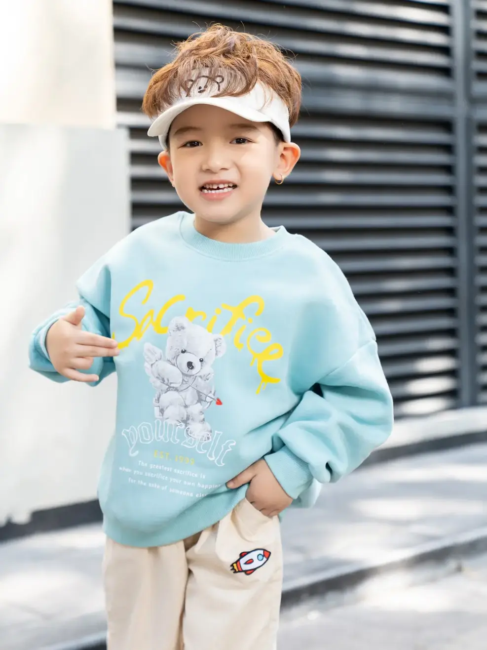 Áo gia đình in gấu - Xanh da trời - 6