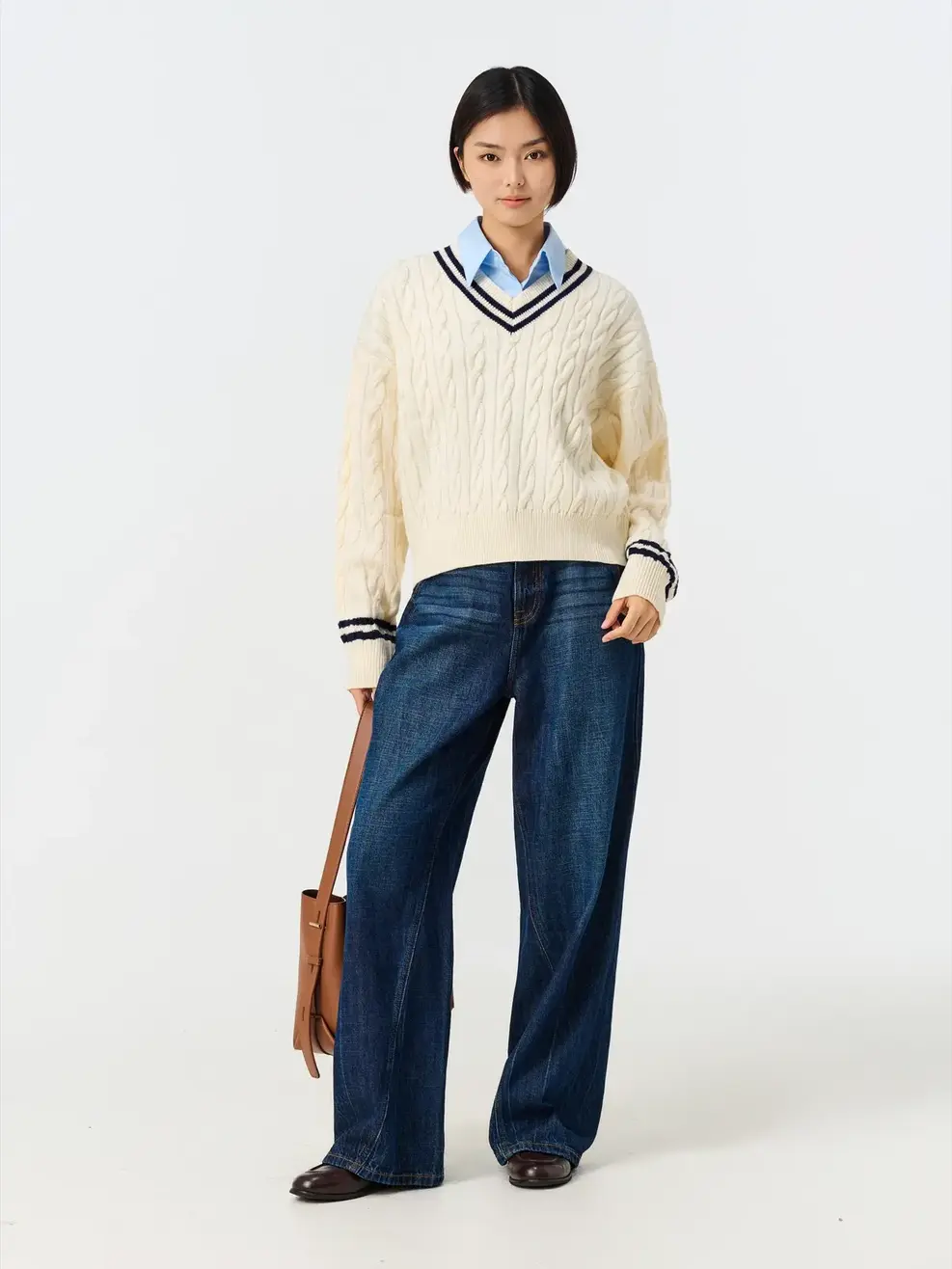 Quần Jeans Gai Xanh Ống Suông Vặn - Màu chàm 001 - 26