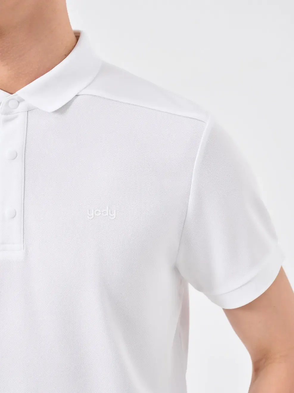 Áo Polo Nam Cafe Tổ Ong Nẹp Cúc Cúc Bấm - Trắng - 3XL