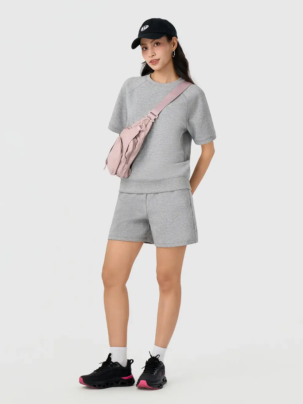 Bộ Đồ Nữ Tay Raglan - Melange xám 52 - S
