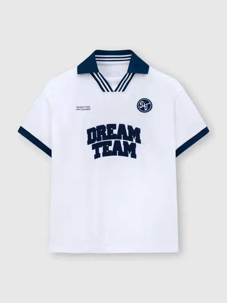 Áo Polo Teen Relax Dreamteam Cổ V Bo Kẻ