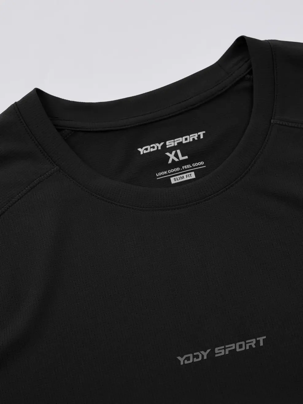 Áo Phông Nam Thể Thao Tay Raglan In Sườn - Đen 001 - XL
