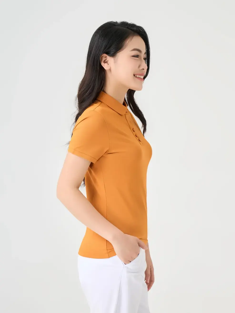 Áo Polo Nữ Cổ Sen - Vàng - S