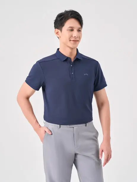 Áo polo nam s.cafe dệt tổ ong cúc cúc bấm