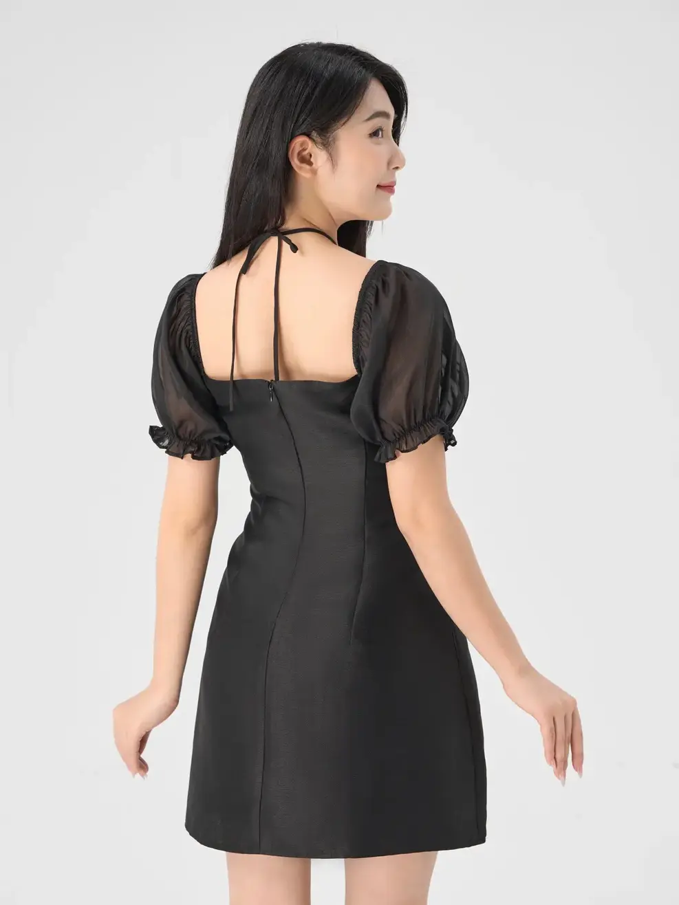 Đầm Tiệc Nữ Nhún Ngực - Đen - S