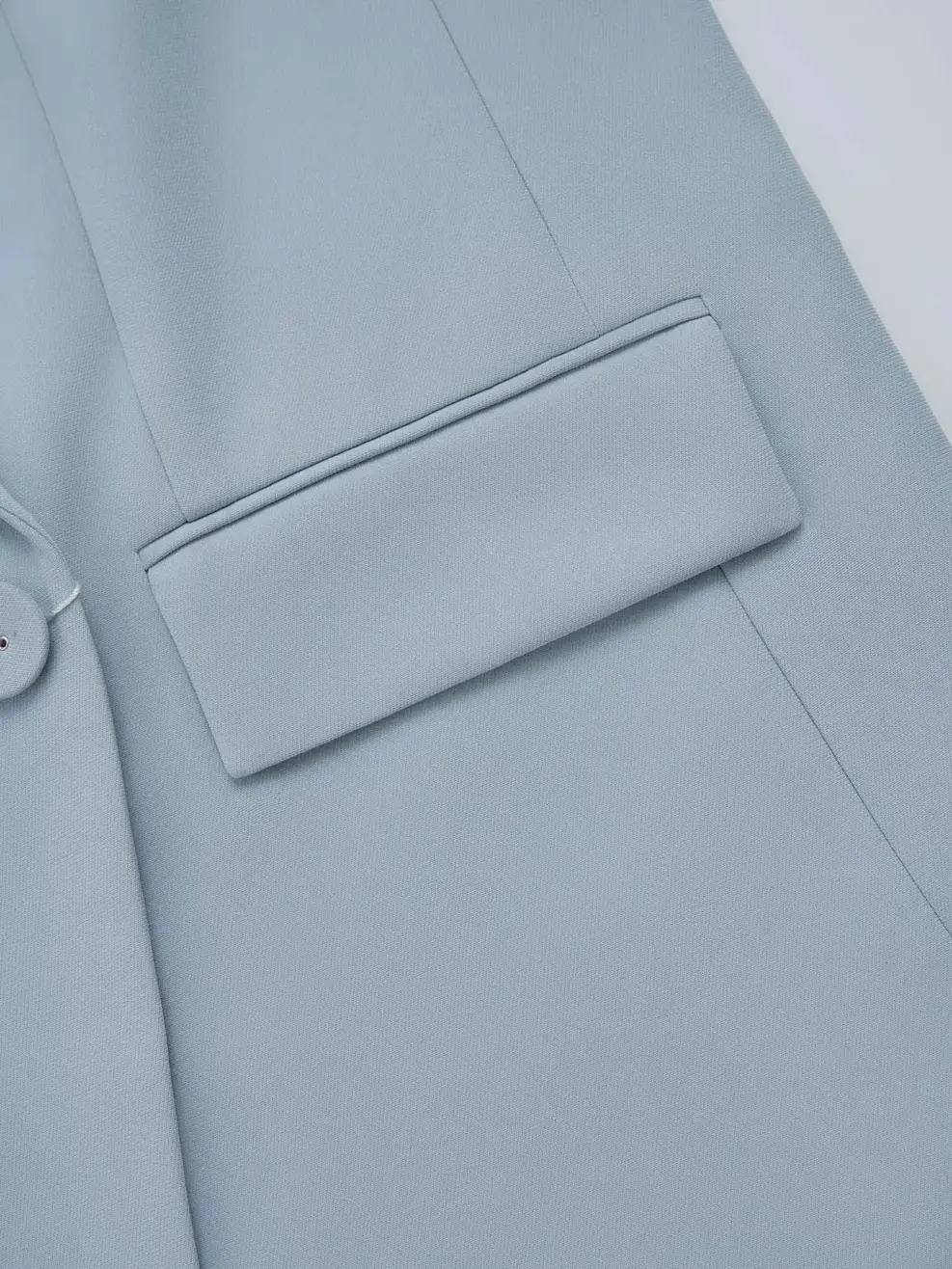 Vest Nữ Dáng Blazer Nắp Túi Xẻ Sau - Xanh lơ - S