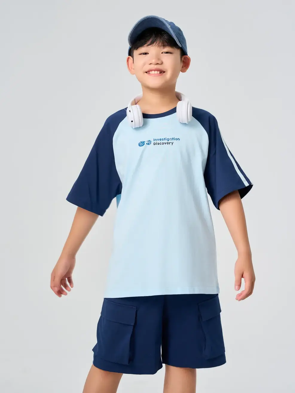 Bộ Đồ Áo Tay Raglan Mix Quần Túi Hộp - XANH 012 - 8-9