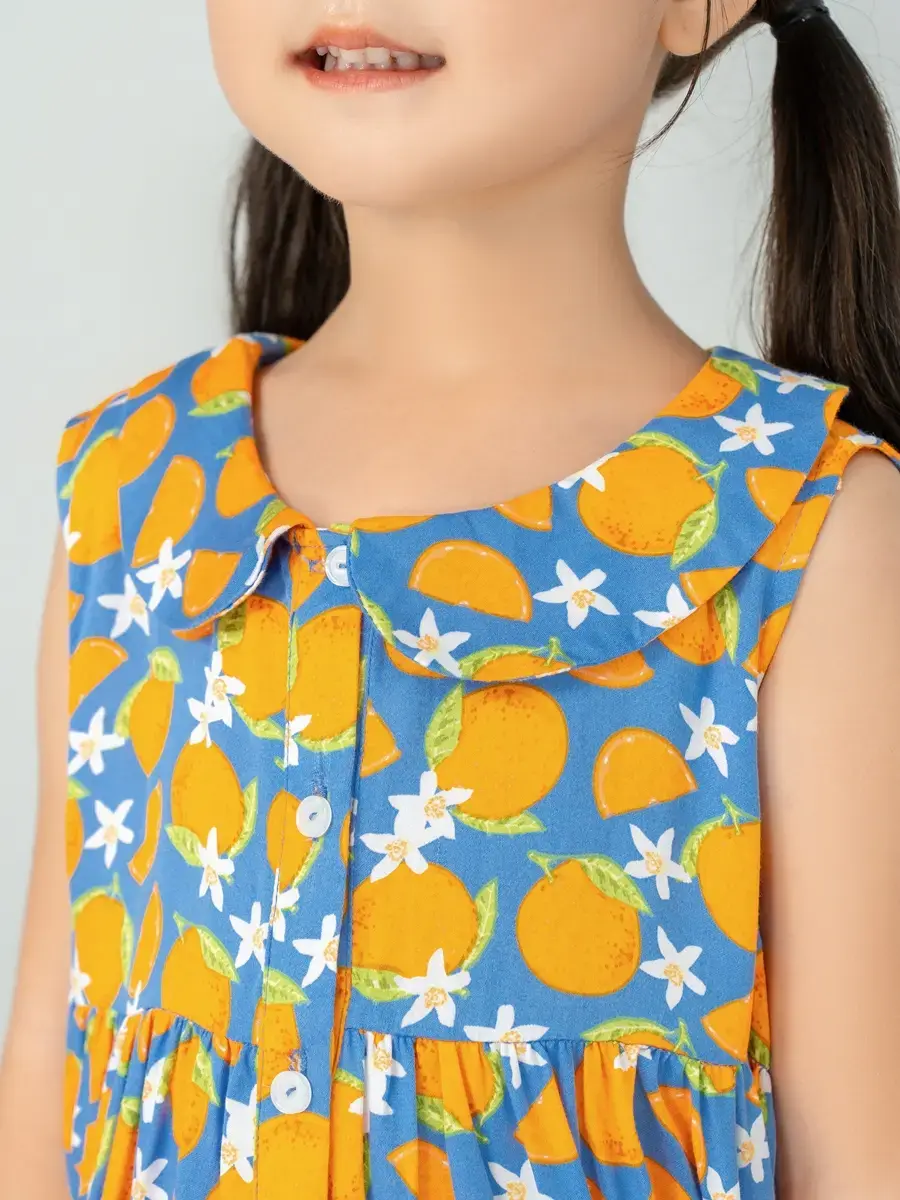 Váy kid nữ hoạ tiết - Xanh - 4