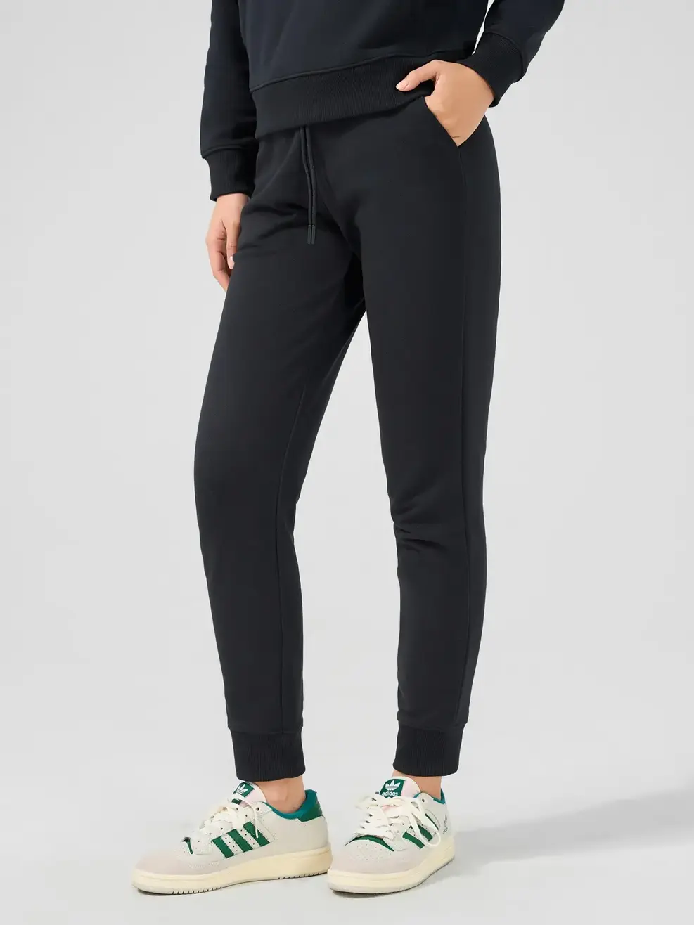 Bộ Đông Nữ Hoodie In Hình - Đen - S