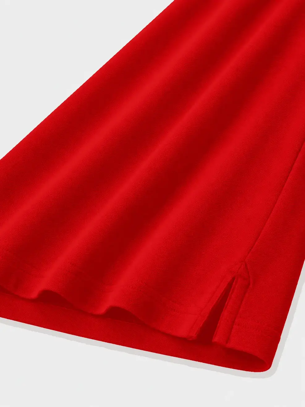 Áo Polo Nữ Regular Vải Mắt Chim Phối Bo Kẻ - Đỏ 026 - S
