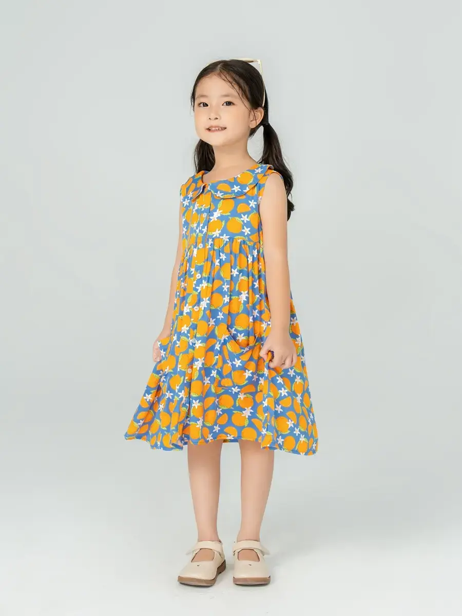 Váy kid nữ hoạ tiết - Xanh - 4