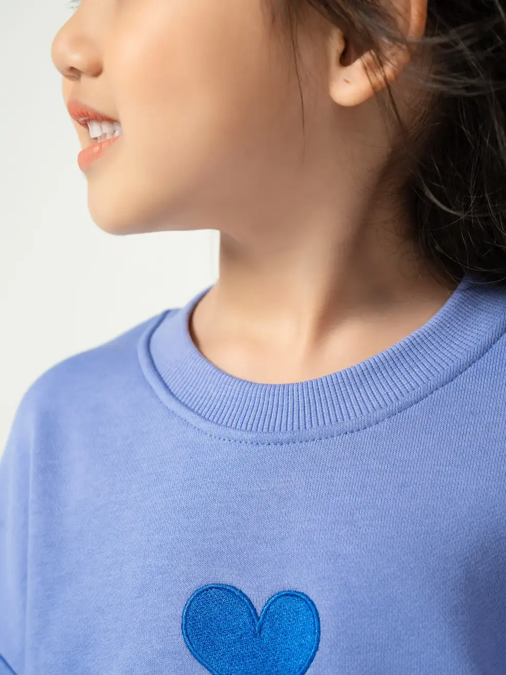 Áo nỉ trẻ em thêu trái tim - Tím - 2