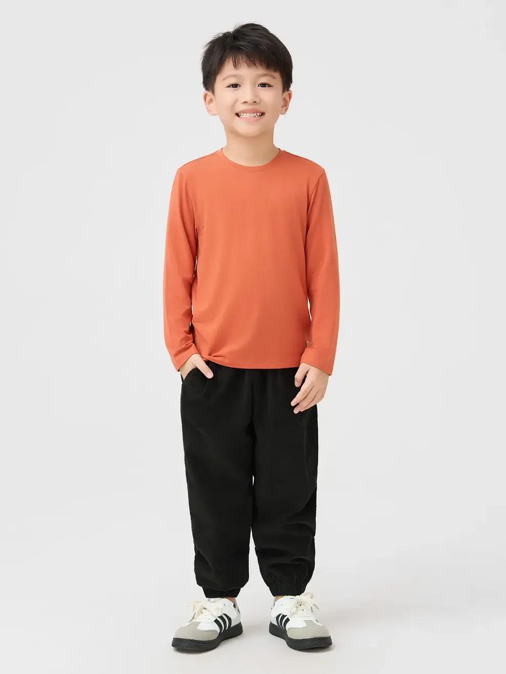 Áo Phông Dài Tay Giữ Nhiệt Bamboo - Màu cam 017 - 104