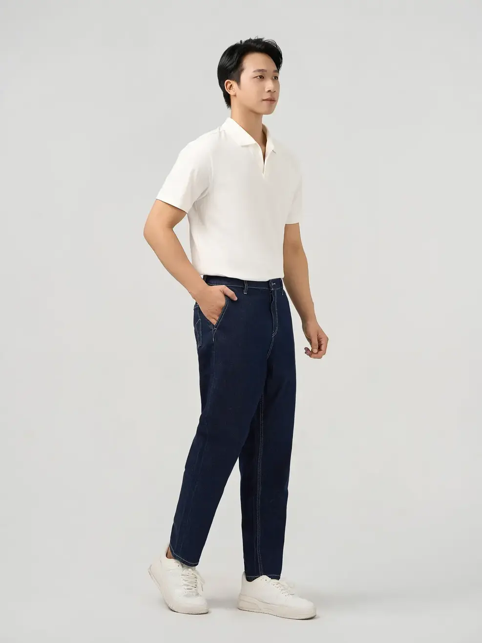 Quần Jeans Nam Baggy Raw Denim - Màu chàm 001 - 28