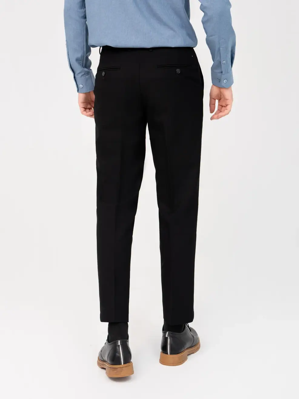 Quần Âu Nam Classic Phối Lé - Đen - 29