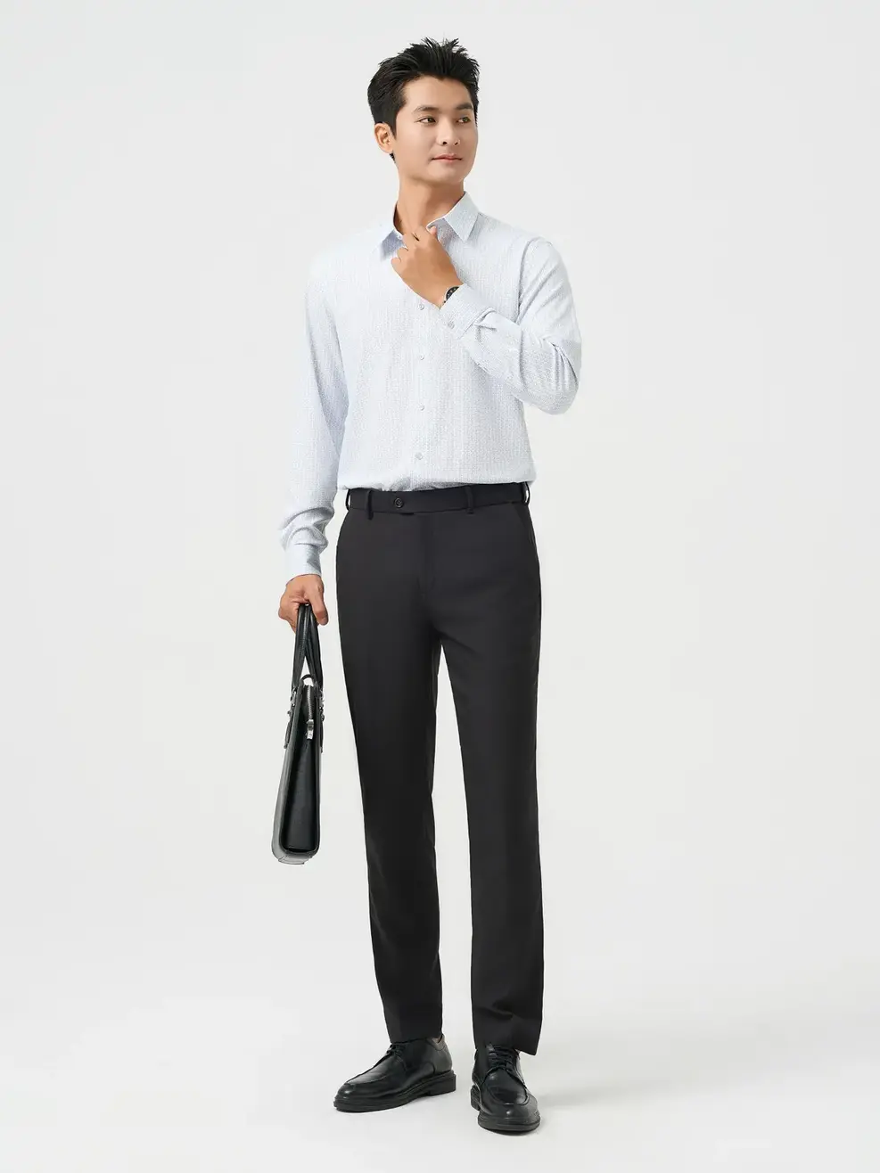 Áo Sơ-mi Nam Dài Tay Họa Tiết - Họa tiết xanh da trời 188 - M