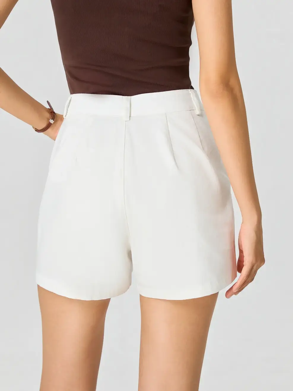 Quần Shorts Nữ Khaki Regular Stretch - Trắng 071