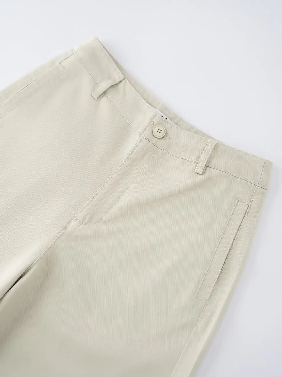 Quần Khaki Dáng Suông Cạp Cao Cơ Bản - Trắng 037 - 26