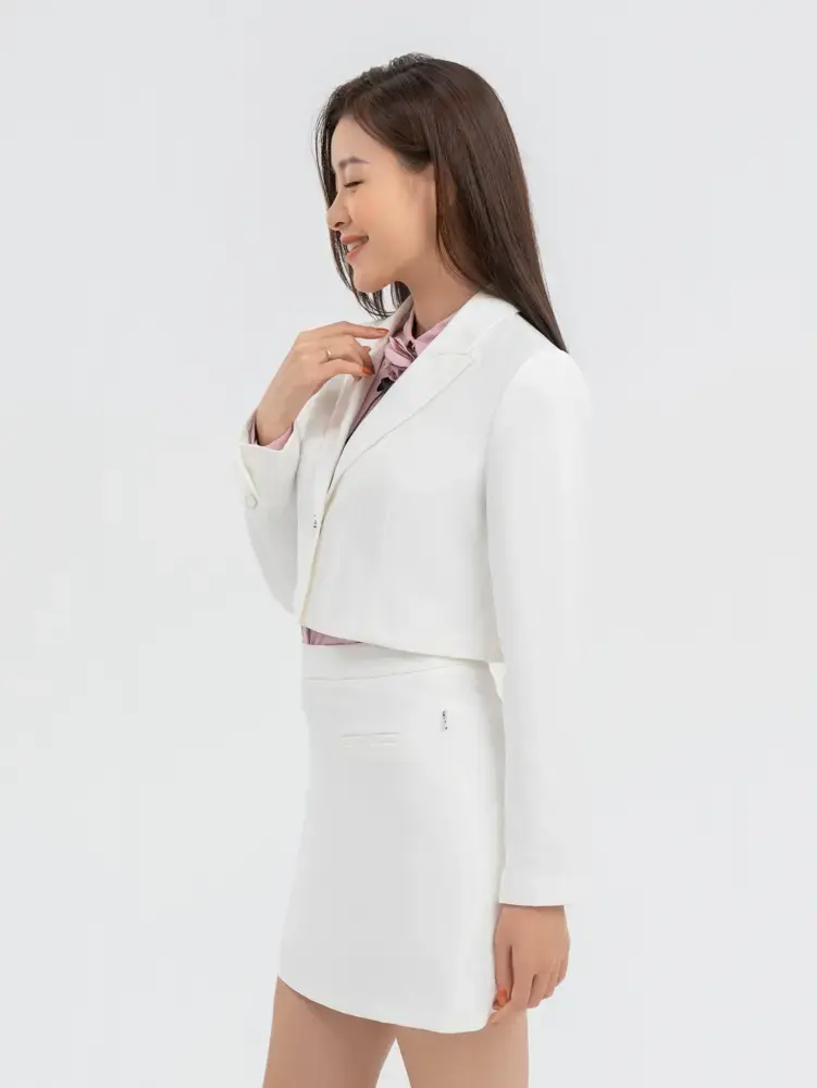 Vest Nữ Dáng Croptop - Trắng - S
