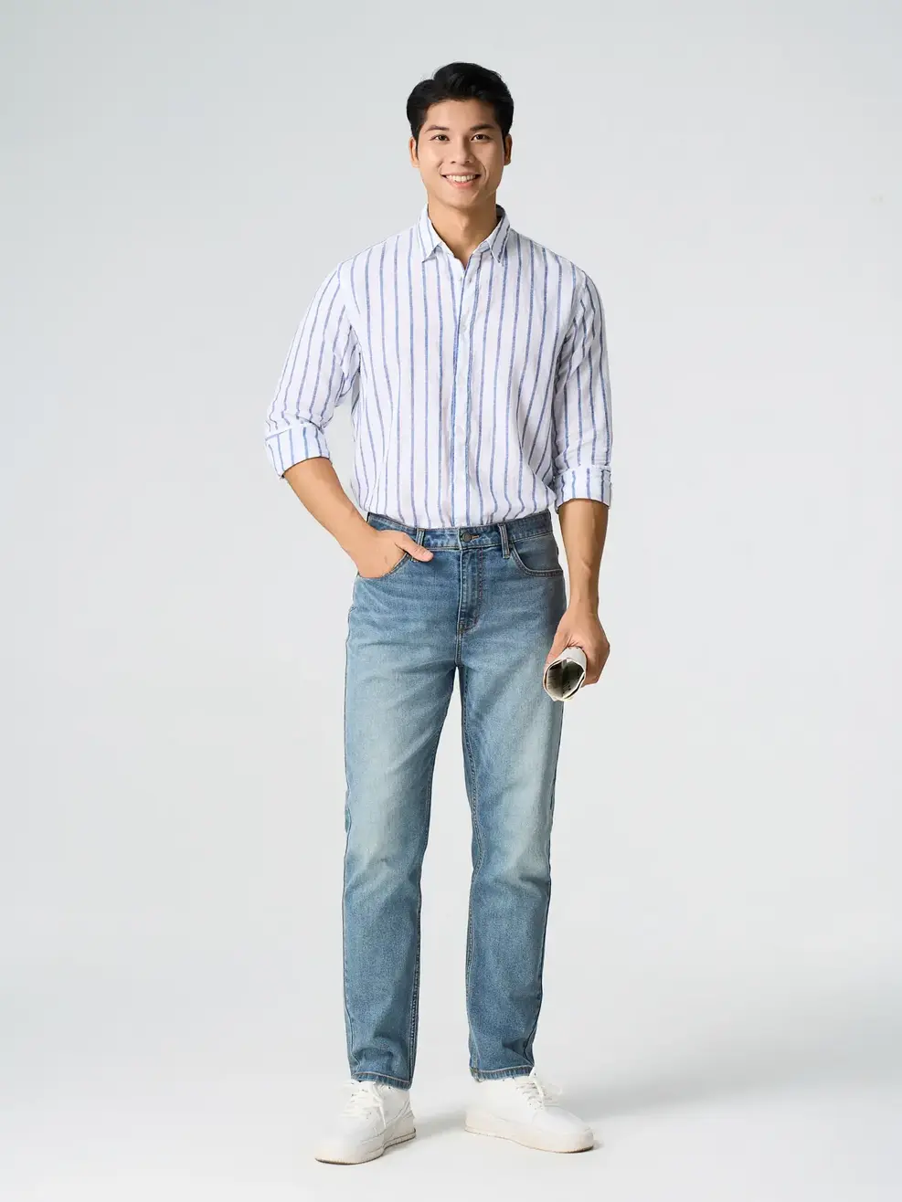 Quần Jeans Nam Siêu Nhẹ Co Dãn - Màu chàm 001 - 29