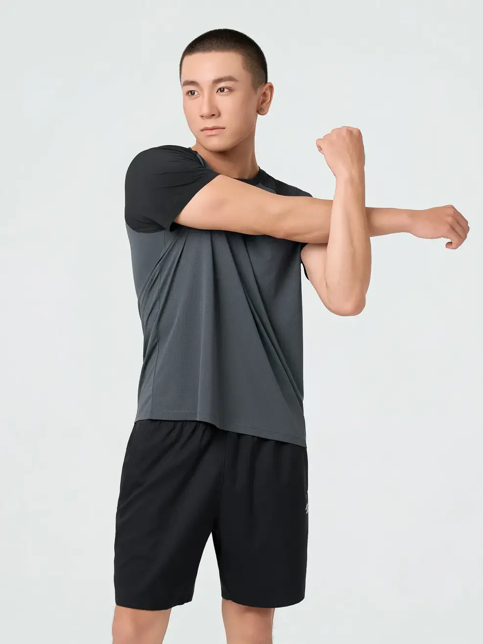 Áo Phông Thể Thao Tay Raglan Phối Màu - Than chì 002 - M