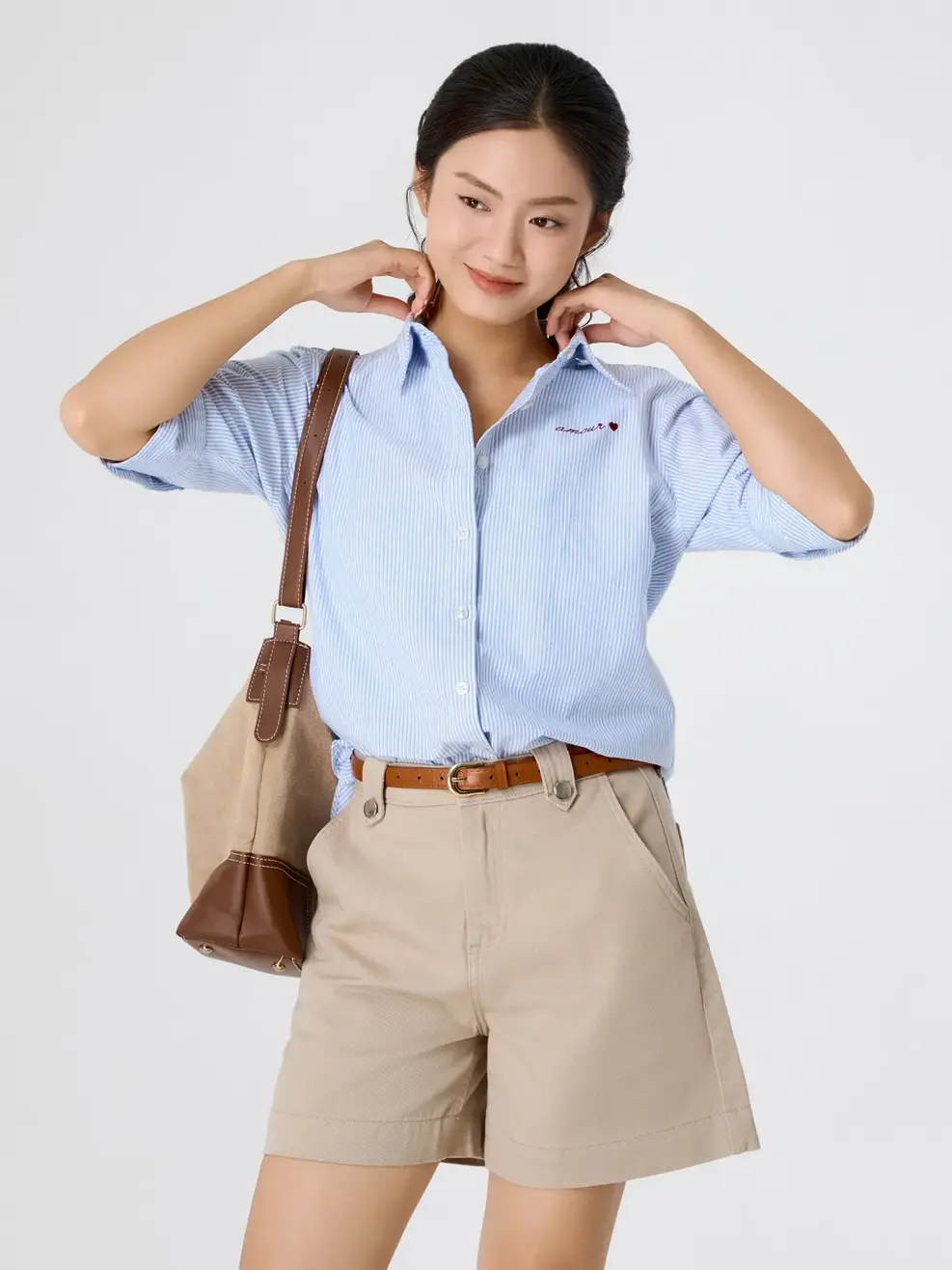 Áo Sơ-mi Stripes Short Sleeve - Kẻ xanh da trời 180 - S