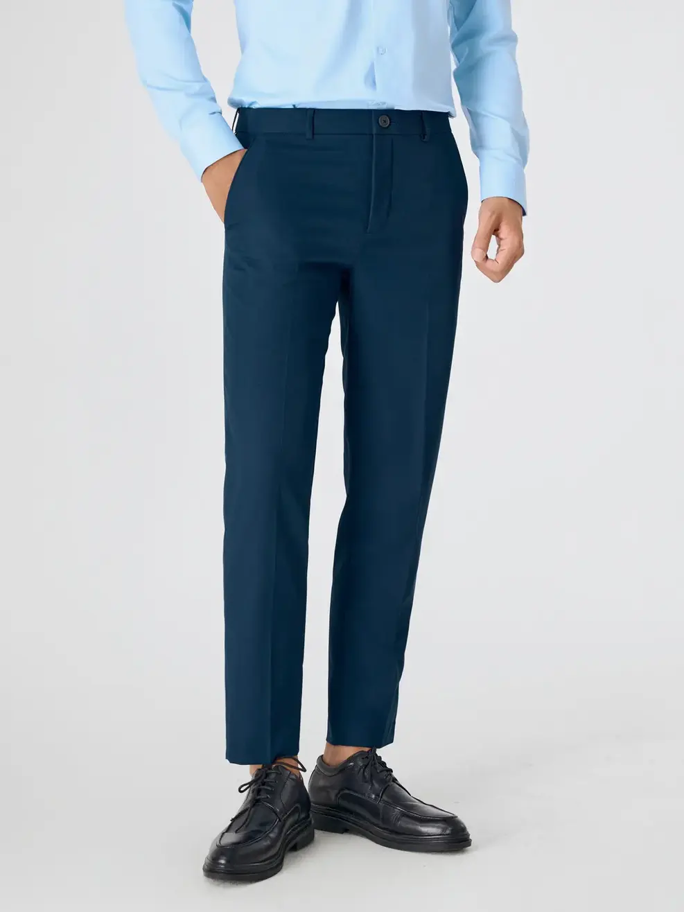 Quần Âu Nam Slim Fit Cạp Chun Siêu Phẳng - Tím Than 006 - 29